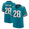 Qdoa J.Jaguars #28 Fred Taylor Player Teal Prowler Throwback Limited Home Game Stitched Jerseys