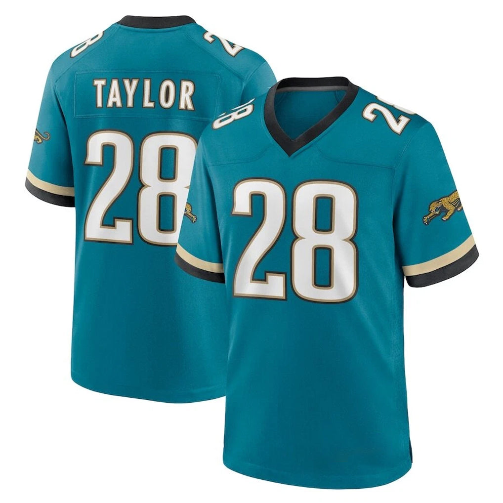 Qdoa J.Jaguars #28 Fred Taylor Player Teal Prowler Throwback Limited Home Game Stitched Jerseys