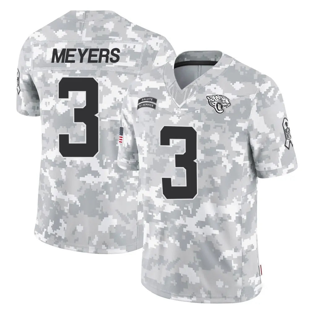 Qdoa J.Jaguars #3 Jakobi Meyers Player Arctic Camo Salute To Service Limited Game Stitched Jerseys