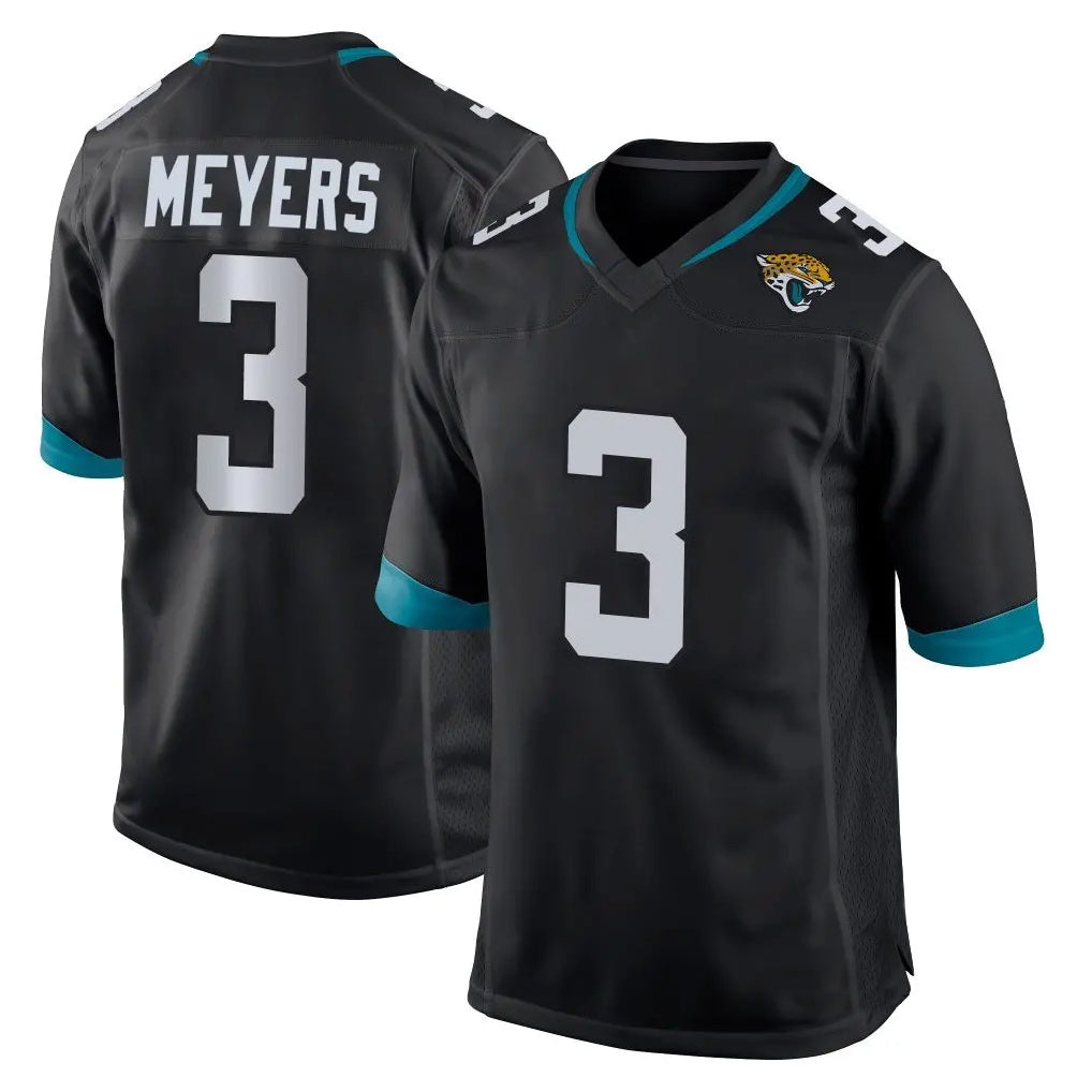 Qdoa J.Jaguars #3 Jakobi Meyers Player Black Home Game Stitched Jerseys