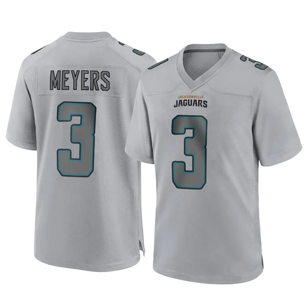 Qdoa J.Jaguars #3 Jakobi Meyers Player Gray Atmosphere Fashion Home Game Stitched Jerseys