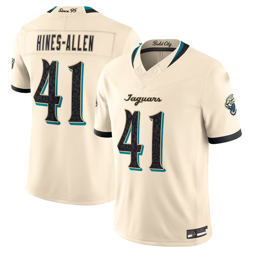 Qdoa J.Jaguars #41 Josh Hines-Allen Natural 2026 Rivalries Collection Limited Stitched Jerseys