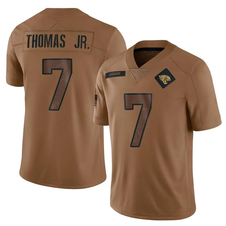 Qdoa J.Jaguars #7 Brian Thomas Jr. Player Brown Salute To Service Limited Stitched Jerseys