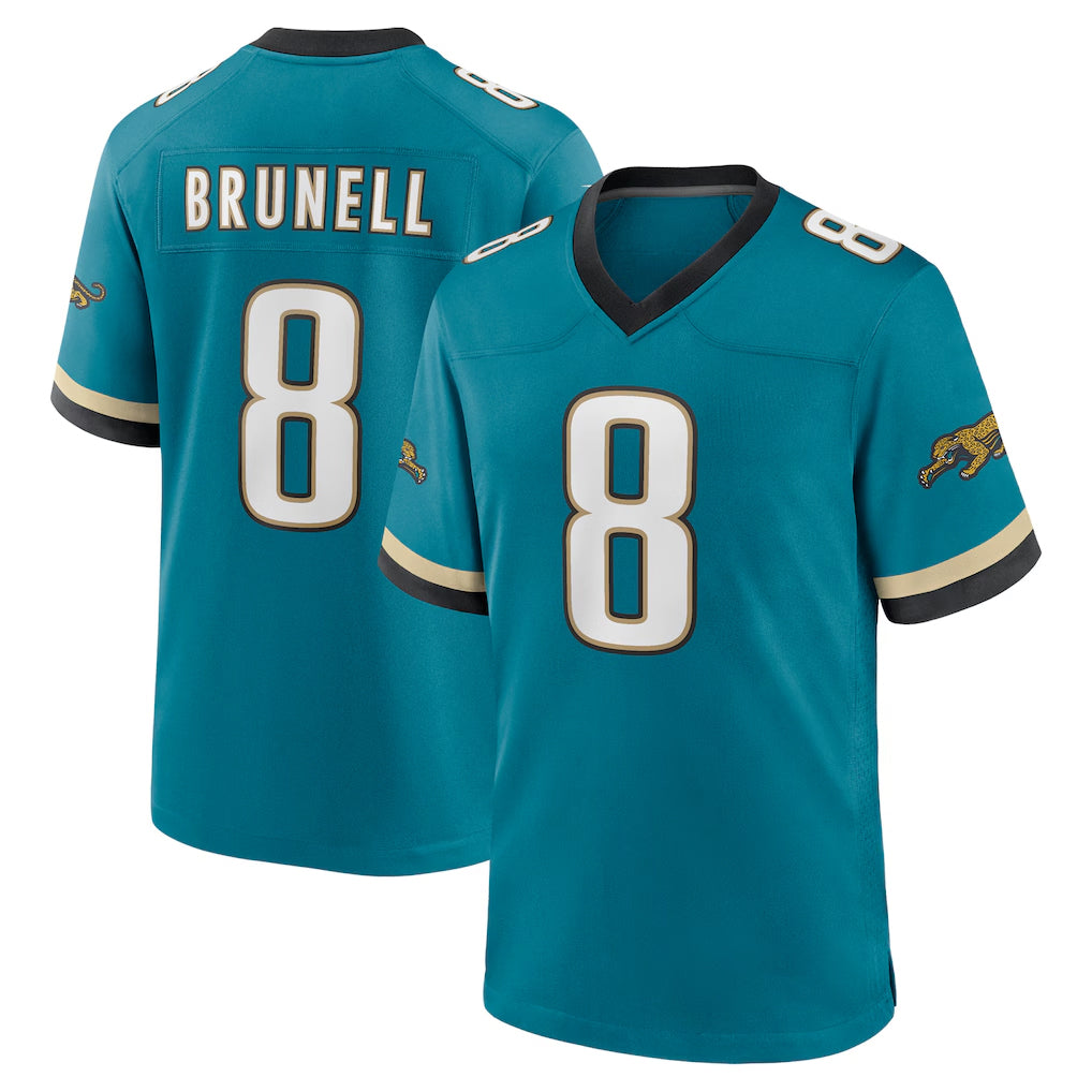 Qdoa J.Jaguars #8 Mark Brunell?Player Teal Prowler Throwback Limited Home Game Stitched Jerseys