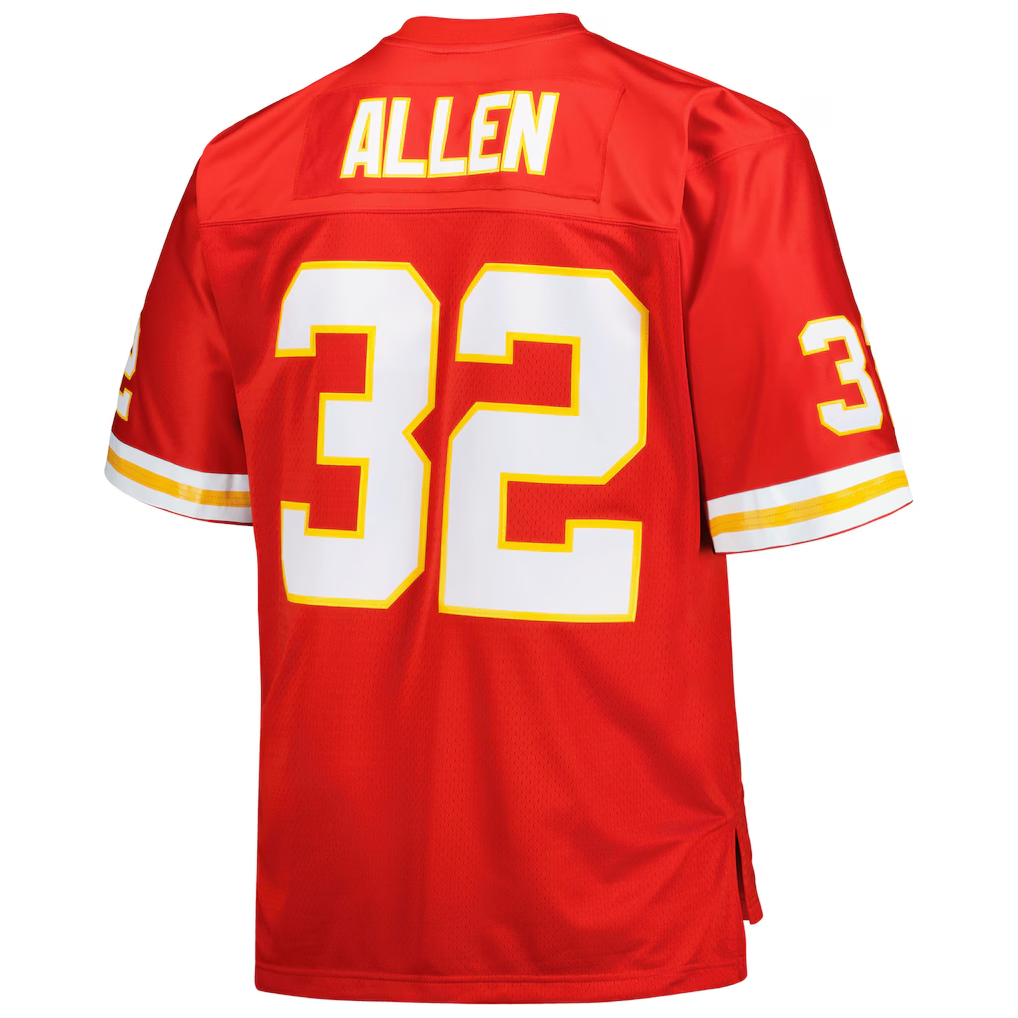 Qdoa KC.Chiefs #32 Marcus Allen Mitchell & Ness Red Big & Tall 1994 Retired Player Replica Jersey