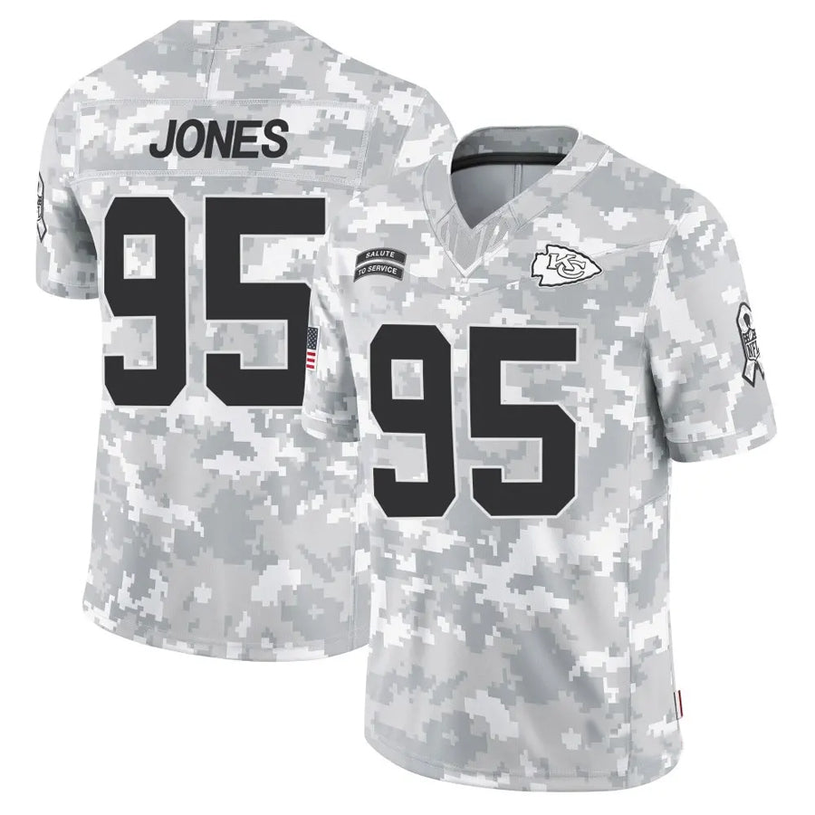 Qdoa KC.Chiefs #95 Chris Jones Player Arctic Camo Salute to Service Limited Stitched Jerseys