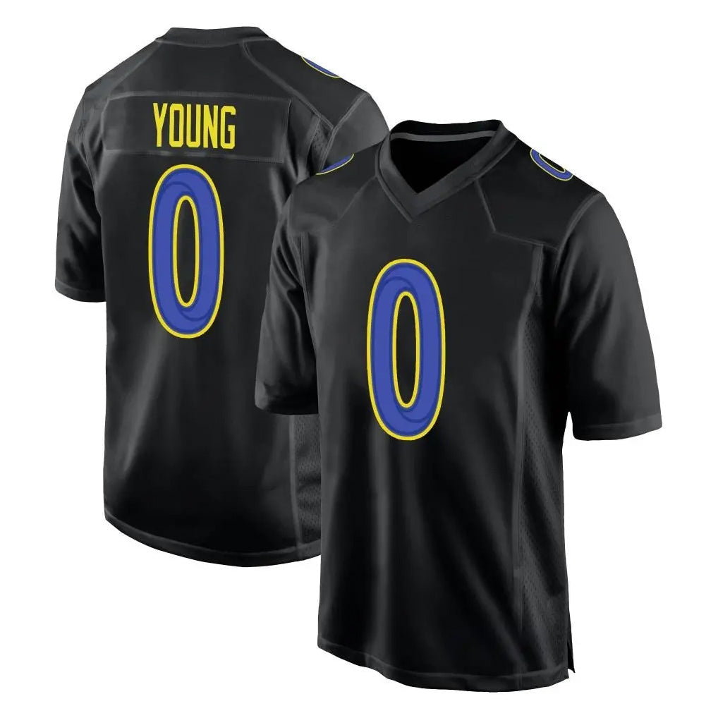 Qdoa LA.Rams #0 Byron Young Player Black Fashion Limited Home Game Stitched Jerseys