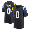 Qdoa LA.Rams #0 Byron Young Player Black Midnight Rivalries Collection Home Game Stitched Jerseys