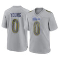 Qdoa LA.Rams #0 Byron Young Player Gray Atmosphere Fashion Home Game Stitched Jerseys
