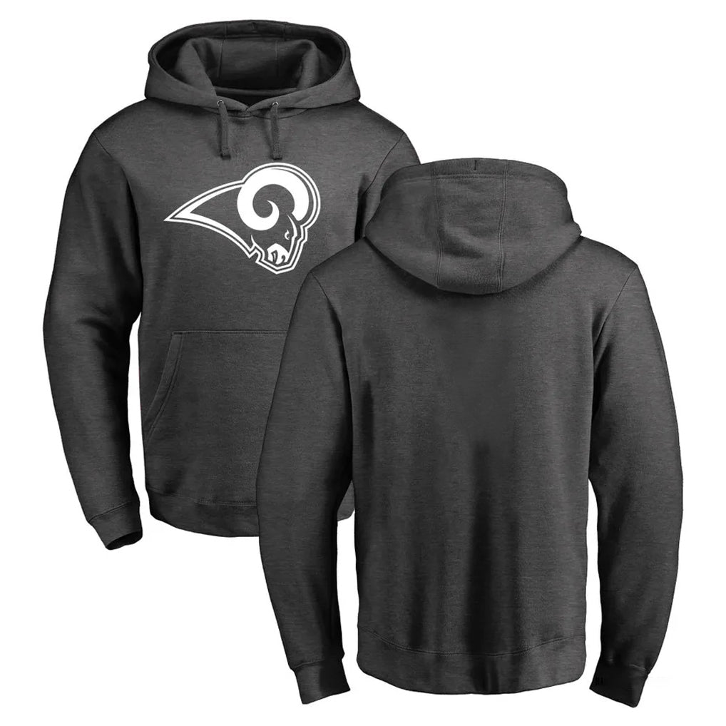 Qdoa LA.Rams #0 Byron Young Player Gray Pullover Hoodie Limited Game Stitched Jerseys