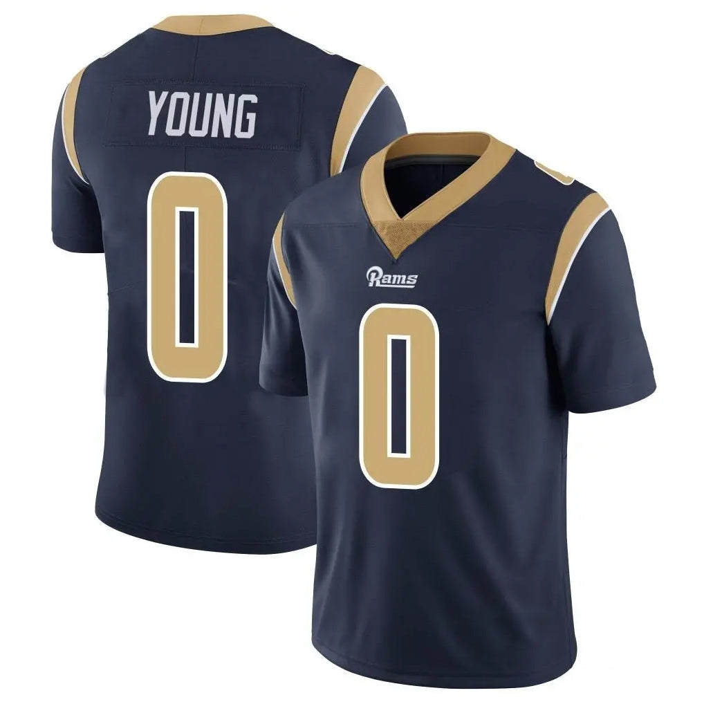 Qdoa LA.Rams #0 Byron Young Player Navy Limited Vapor Untouchable Home Game Stitched Jerseys