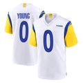 Qdoa LA.Rams #0 Byron Young Player White Home Game Stitched Jerseys