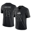 Qdoa LA.Rams #12 Puka Nacua Player Black REFLECTIVE Limited Stitched Jerseys