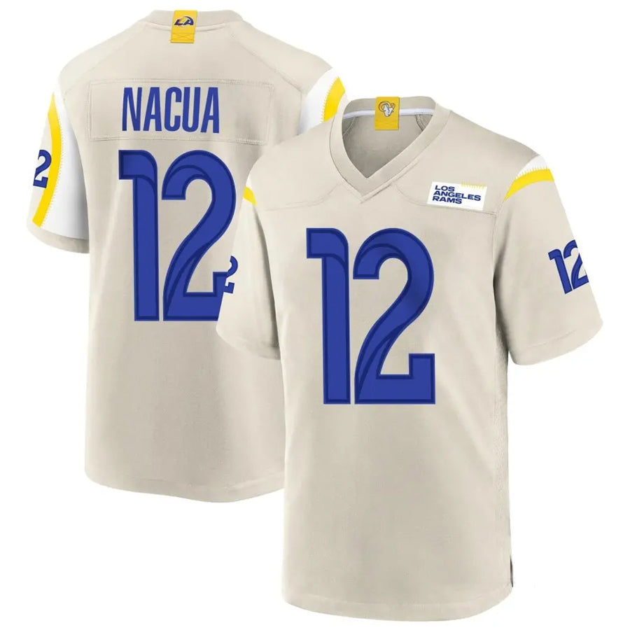 Qdoa LA.Rams #12 Puka Nacua Player Bone Replica Game Stitched Jerseys