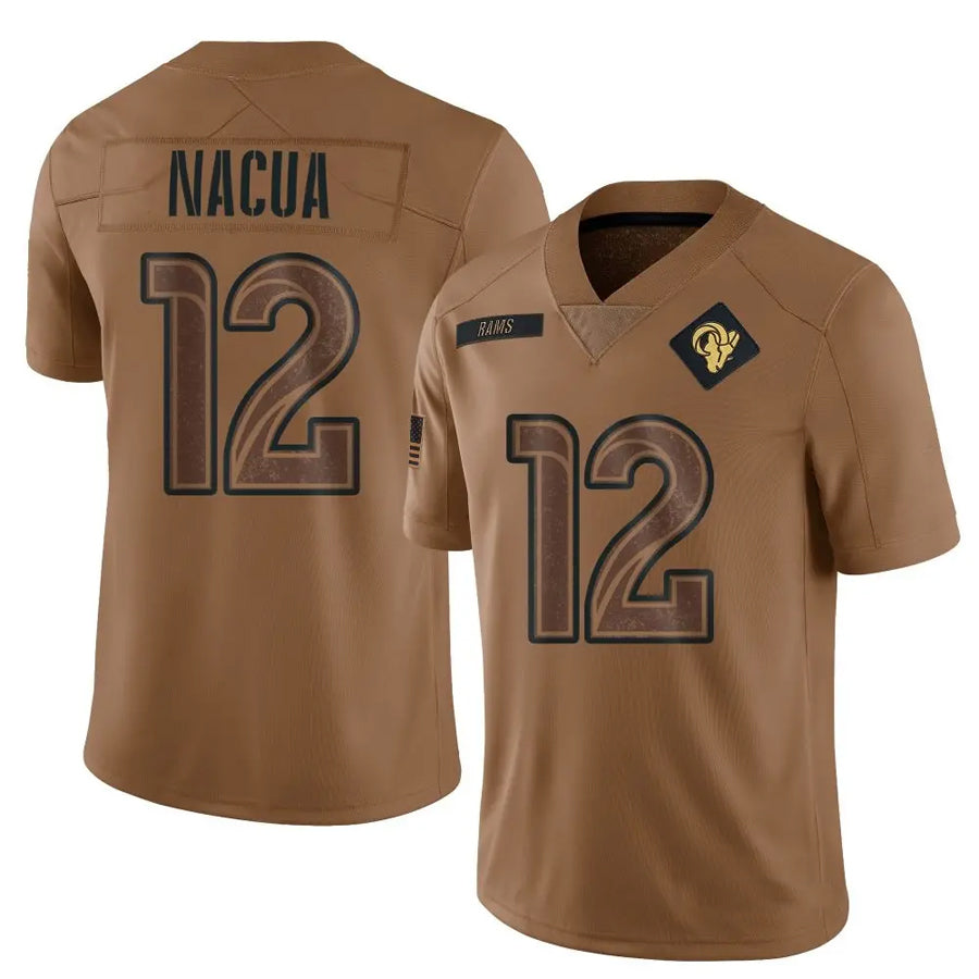 Qdoa LA.Rams #12 Puka Nacua Player Limited Brown Salute To Service Stitched Jerseys