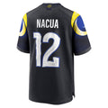 Qdoa LA.Rams #12 Puka Nacua Player Midnight Blue Rivalries Collection Game Stitched Jersey