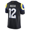 Qdoa LA.Rams #12 Puka Nacua Player Midnight Blue Rivalries Collection Vapor Limited Stitched Jersey