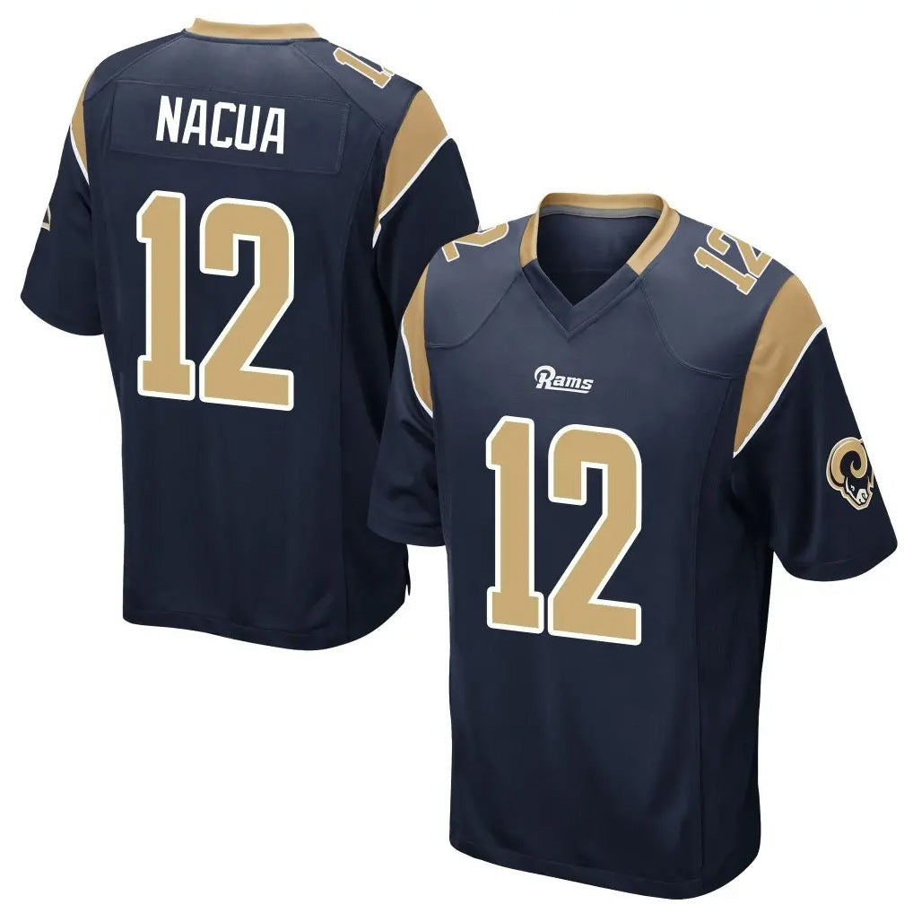 Qdoa LA.Rams #12 Puka Nacua Player Navy Home Game Stitched Jerseys