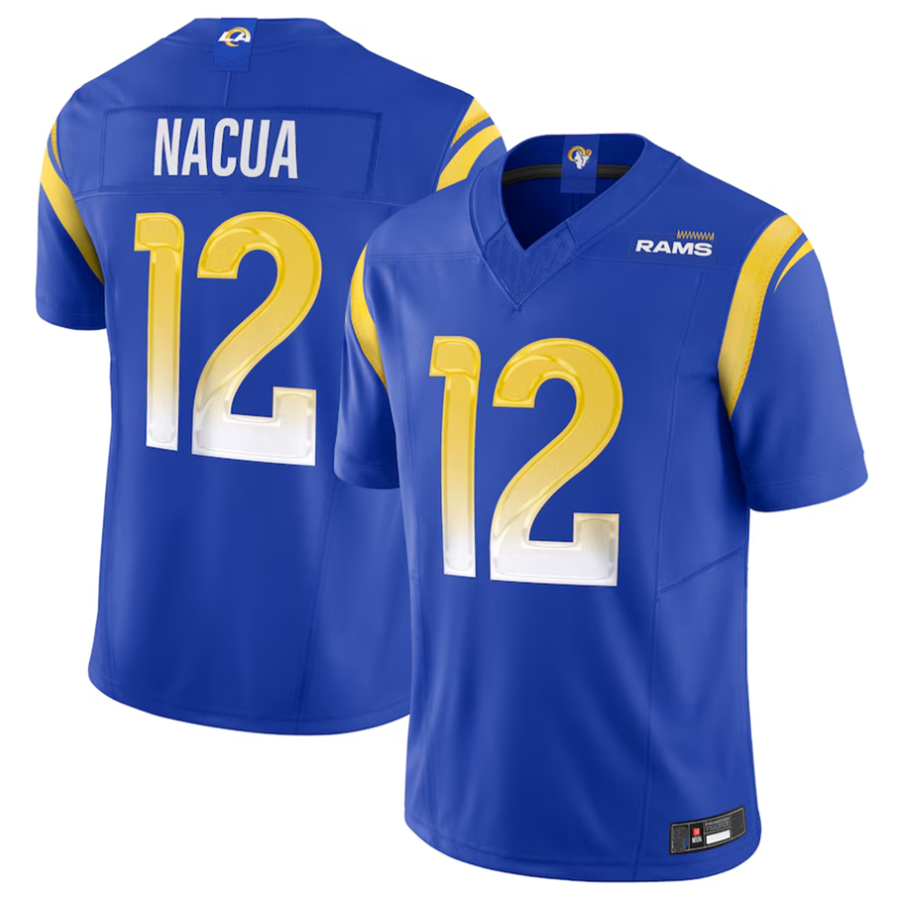 Qdoa LA.Rams #12 Puka Nacua Royal Vapor F.U.S.E. Limited Player Stitched Jerseys