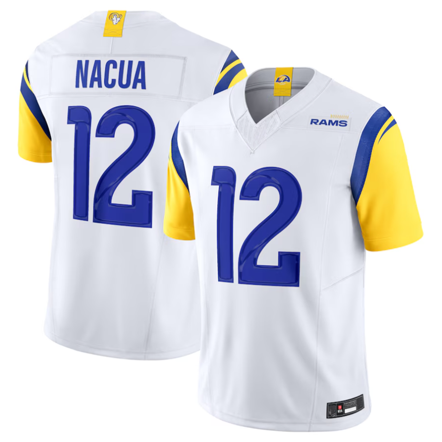 Qdoa LA.Rams #12 Puka Nacua White Vapor F.U.S.E. Limited Player Stitched Jerseys