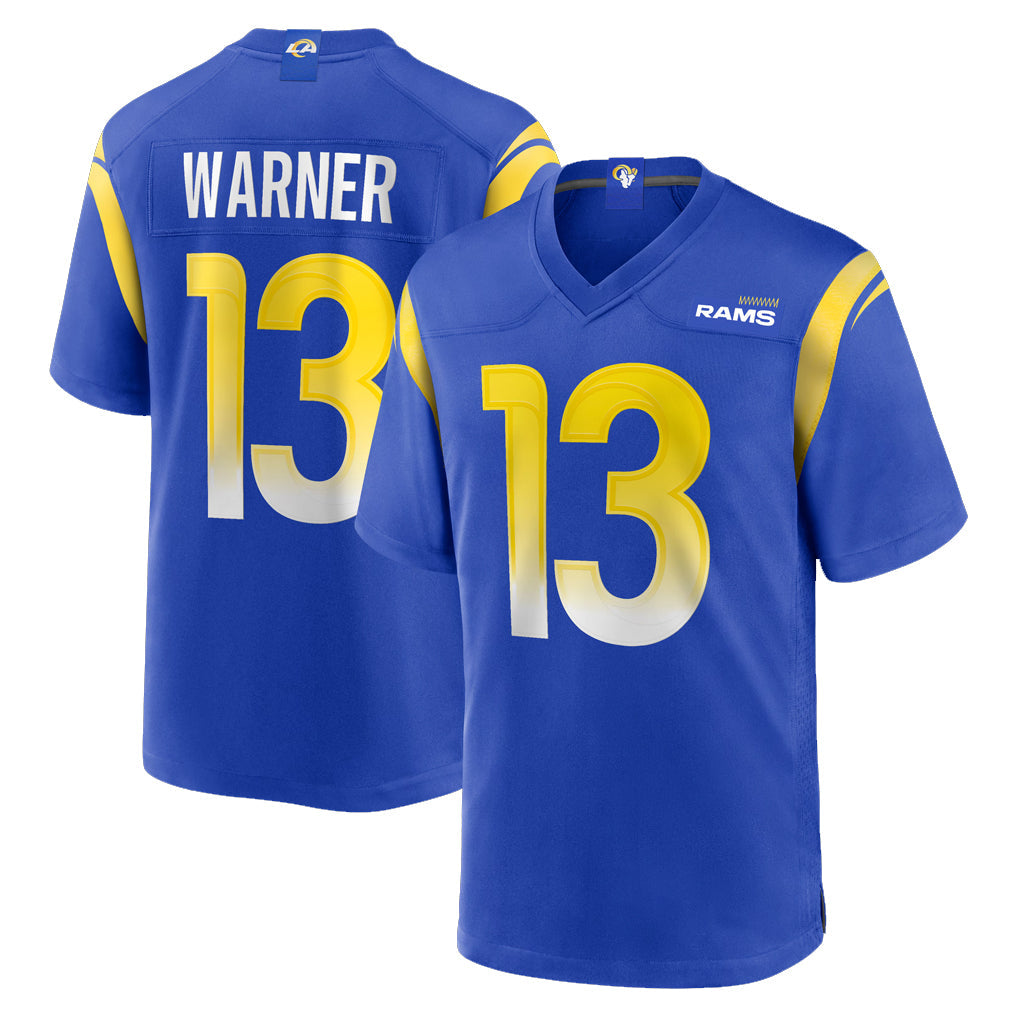 Qdoa LA.Rams #13 Kurt Warner Player Royal Retired Limited Stitched Jerseys