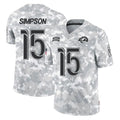Qdoa LA.Rams #15 Ty Simpson Player Arctic Camo Salute To Service Limited Game Stitched Jerseys