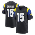 Qdoa LA.Rams #15 Ty Simpson Player Black Midnight Rivalries Collection Home Game Stitched Jerseys