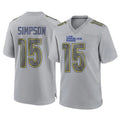 Qdoa LA.Rams #15 Ty Simpson Player Gray Atmosphere Fashion Home Game Stitched Jerseys