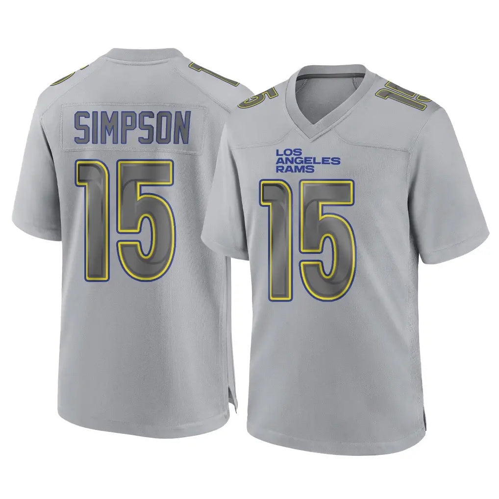 Qdoa LA.Rams #15 Ty Simpson Player Gray Atmosphere Fashion Home Game Stitched Jerseys