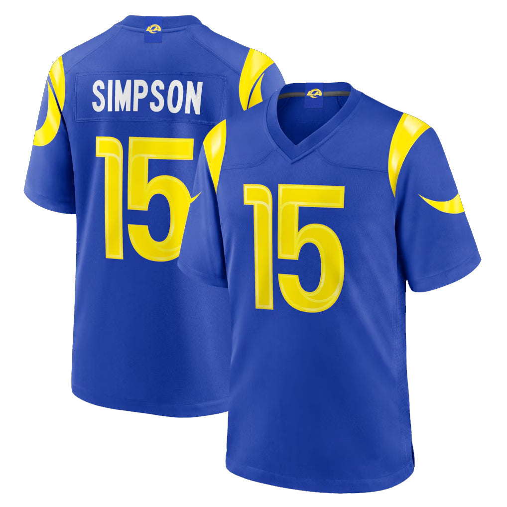 Qdoa LA.Rams #15 Ty Simpson Player Royal Limited Home Game Stitched Jerseys