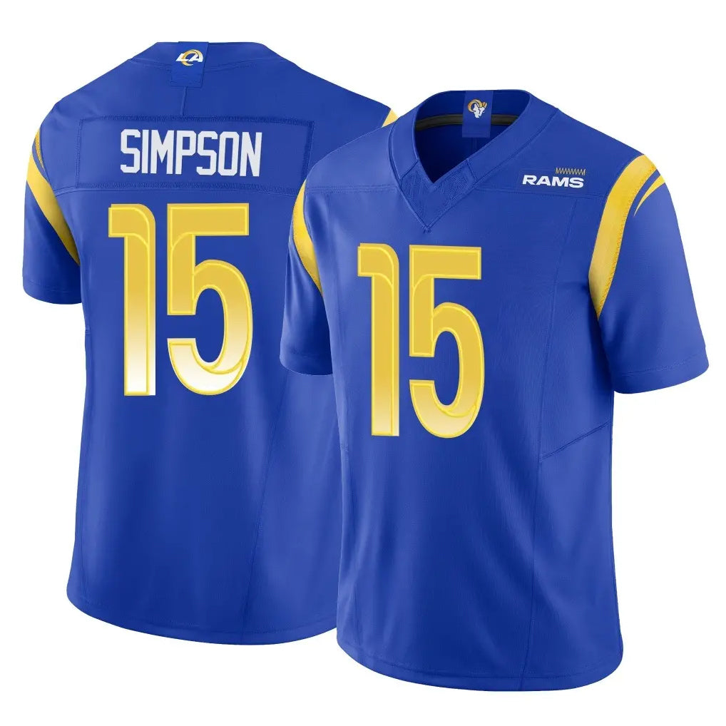 Qdoa LA.Rams #15 Ty Simpson Player Royal Limited Vapor F.U.S.E. Home Game Stitched Jerseys