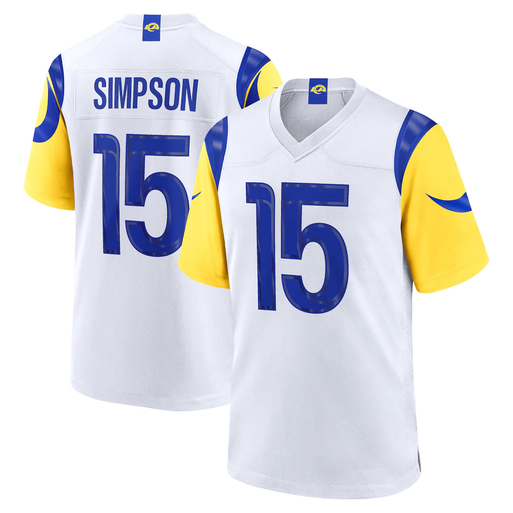 Qdoa LA.Rams #15 Ty Simpson Player White Limited Home Game Stitched Jerseys