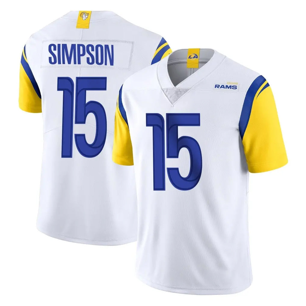 Qdoa LA.Rams #15 Ty Simpson Player White Limited Vapor Untouchable Home Game Stitched Jerseys