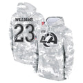 Qdoa LA.Rams #23 Kyren Williams Player Arctic Camo Salute to Service Hoodies Limited Game Stitched Jerseys
