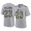 Qdoa LA.Rams #23 Kyren Williams Player Gray Atmosphere Fashion Home Game Stitched Jerseys