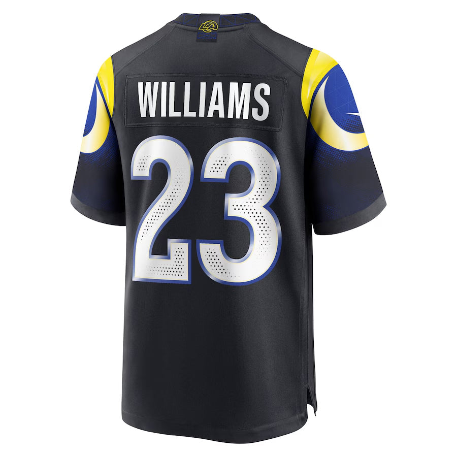 Qdoa LA.Rams #23 Kyren Williams Player Midnight Blue Rivalries Collection Game Stitched Jerseys