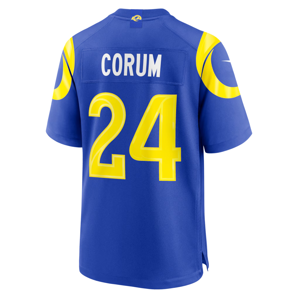Qdoa LA.Rams #24 Blake Corum Royal Game Stitched Jerseys