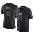 Qdoa LA.Rams #3 Kam Curl Player Black Limited Reflective Home Game Stitched Jerseys