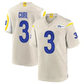 Qdoa LA.Rams #3 Kam Curl Player Bone Home Game Stitched Jerseys