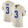 Qdoa LA.Rams #3 Kam Curl Player Bone Limited Vapor Home Game Stitched Jerseys