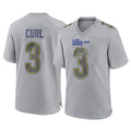 Qdoa LA.Rams #3 Kam Curl Player Gray Atmosphere Fashion Home Game Stitched Jerseys