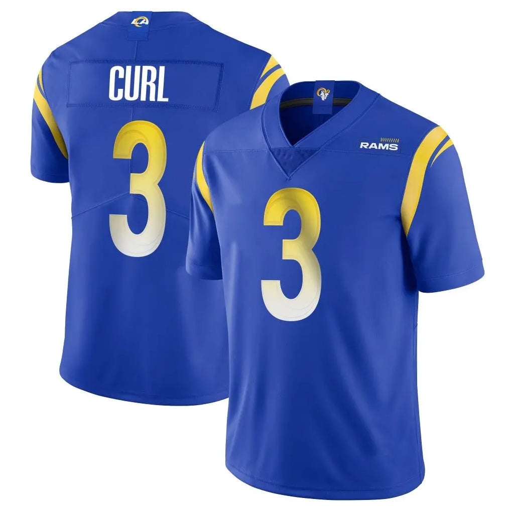Qdoa LA.Rams #3 Kam Curl Player Royal Limited Vapor Untouchable Home Game Stitched Jerseys