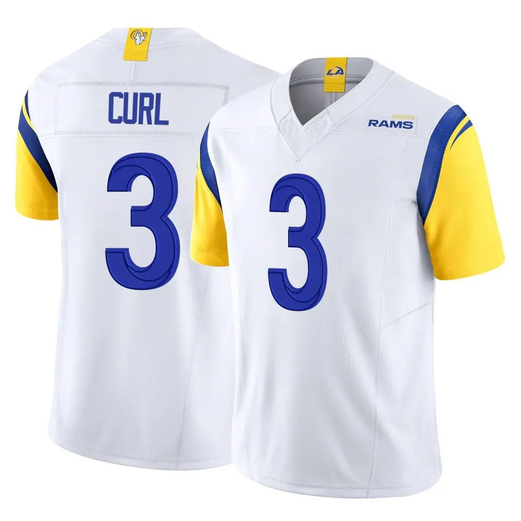 Qdoa LA.Rams #3 Kam Curl Player White Limited Vapor F.U.S.E. Home Game Stitched Jerseys