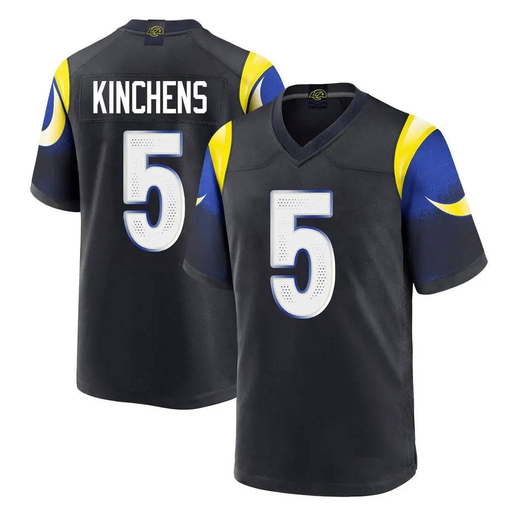 Qdoa LA.Rams #5 Kamren Kinchens Player Black Midnight Rivalries Collection Home Game Stitched Jerseys