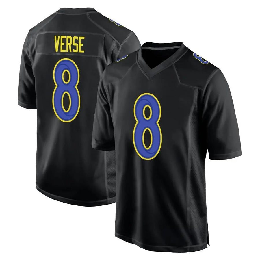 Qdoa LA.Rams #8 Jared Verse Player Black Fashion Game Stitched Jerseys