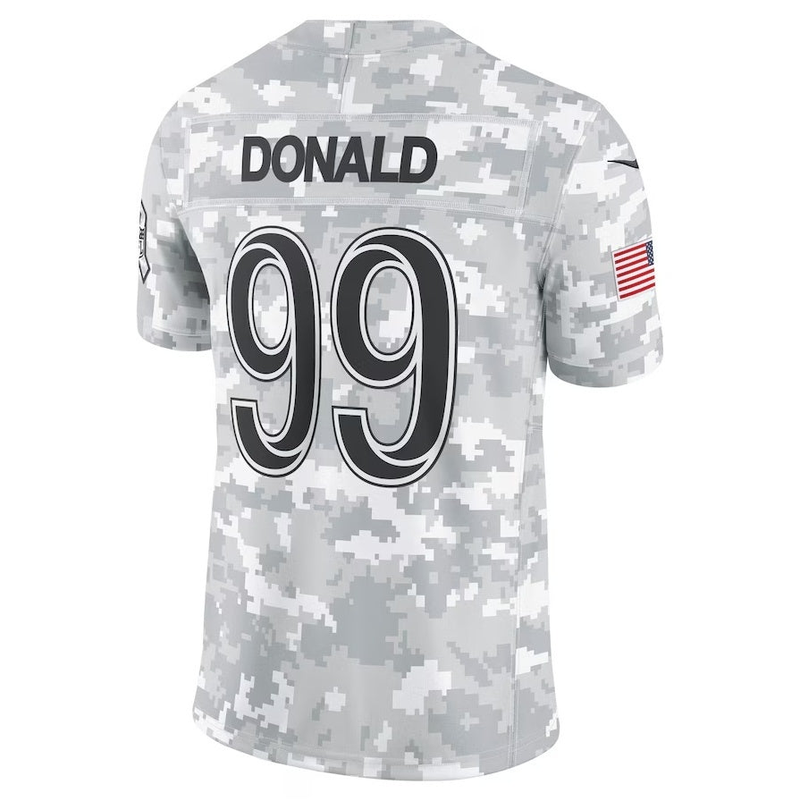 Qdoa LA.Rams #99 Aaron Donald Arctic Camo 2024 Salute to Service Retired Player Limited Jersey Stitched Jerseys