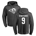 Qdoa LA.Rams #9 Matthew Stafford Player Gray Pullover Hoodie Limited Game Stitched Jerseys