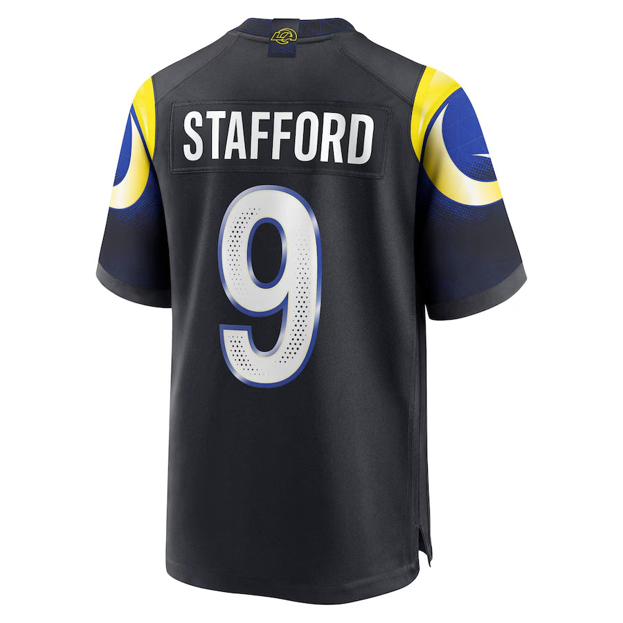Qdoa LA.Rams #9 Matthew Stafford Player Midnight Blue Rivalries Collection Game Stitched Jerseys