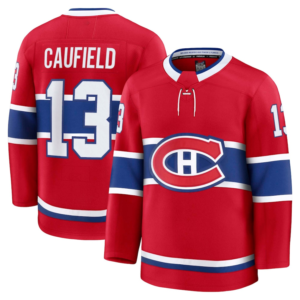Qdoa M.Canadiens #13 Cole Caufield Red Home Premium Jerseys