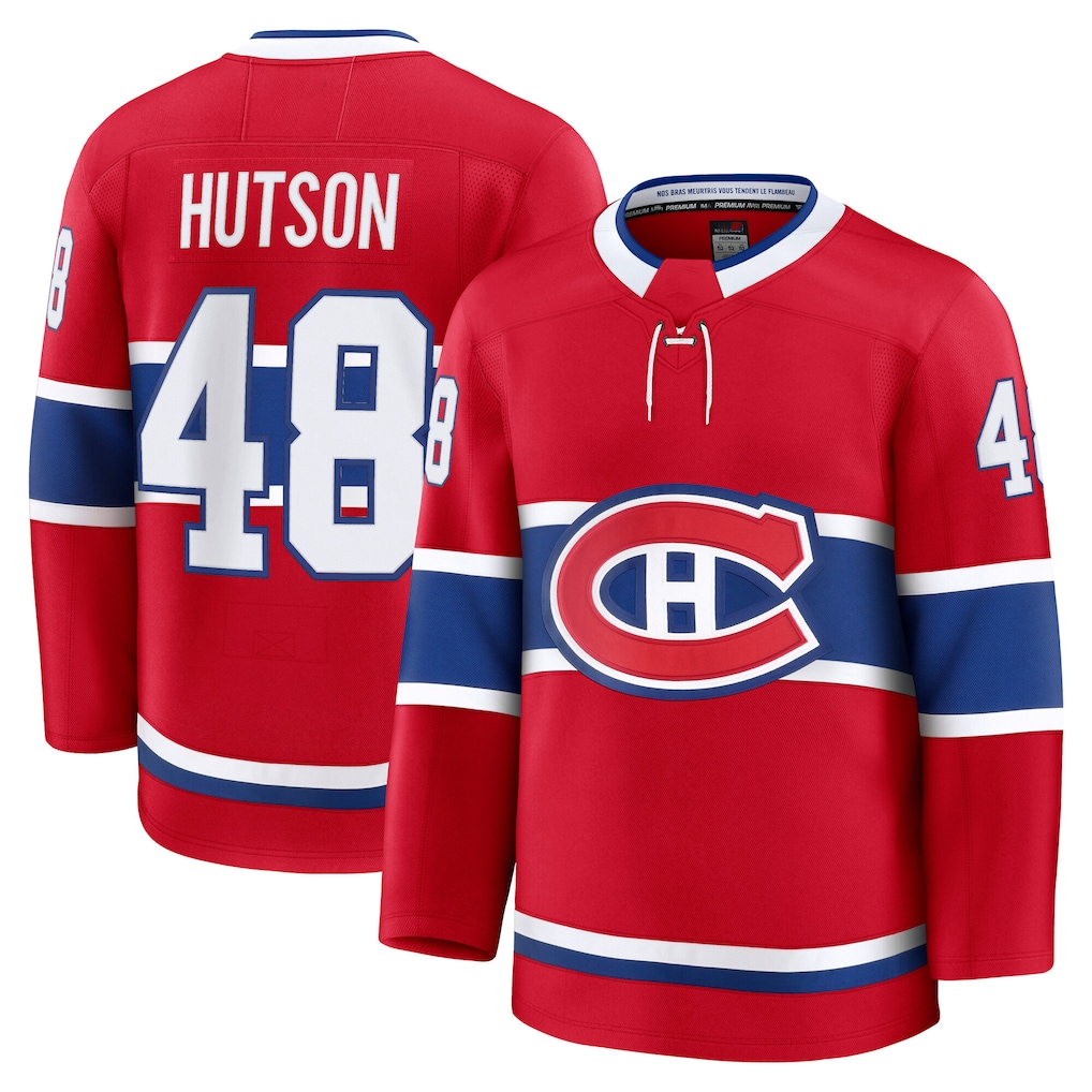 Qdoa M.Canadiens #48 Lane Hutson Red Home Premium Jerseys